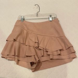 Pink suede skirt